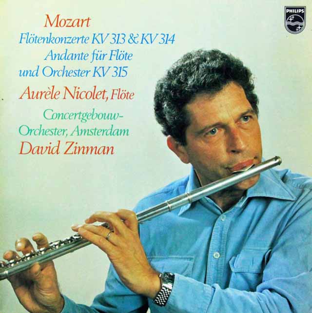 ニコレ、ジンマンのモーツァルト/フルート協奏曲集　蘭PHILIPS　3518　LP レコード