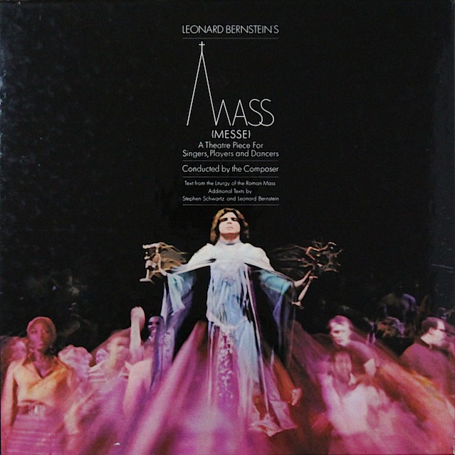 【直筆サイン入り】　バーンスタインの自作自演「歌手と演奏家、踊り手のためのミサ曲」　英CBS　3520　LP レコード