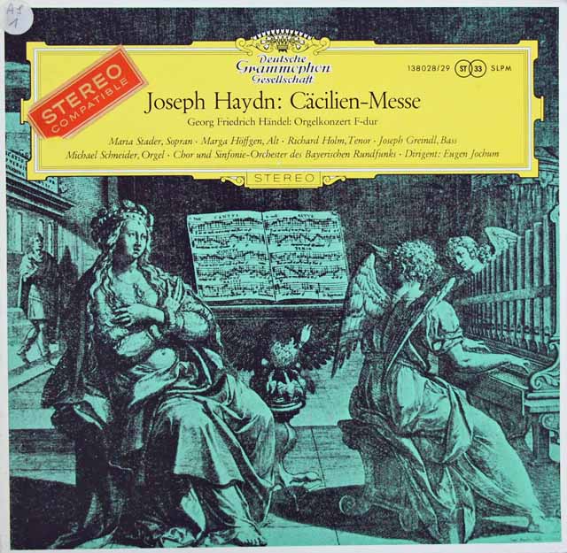 【赤ステレオ、独最初期盤】　ヨッフムのハイドン/ミサ第3番「聖チェチーリア・ミサ」ほか　独DGG　3610　LP レコード