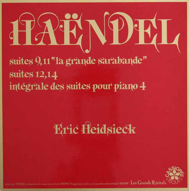 ハイドシェックのヘンデル/組曲集　仏CASSIOPEE　3285　LP レコード