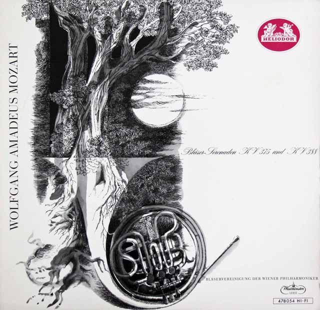 ウィーン・フィル管楽合奏団のモーツァルト/セレナード第11、12番　独HELIODOR　3610　LP レコード
