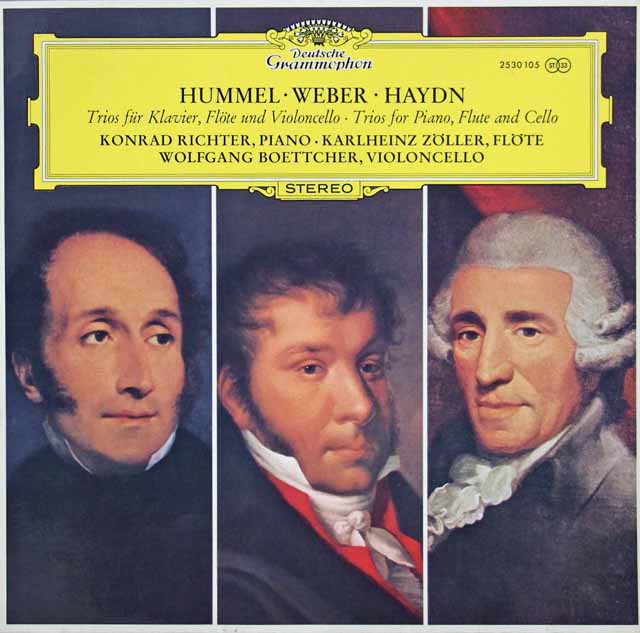 ツェラー、ベッチャーらのフンメル、ウェーバー、ハイドン/三重奏曲集　独DGG　3610　LP レコード