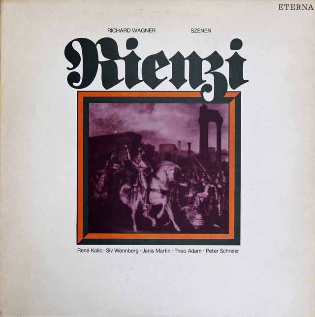 コロ、アダム、シュライアーらのワーグナー/「リエンツィ」抜粋　独ETERNA　3611　LP レコード
