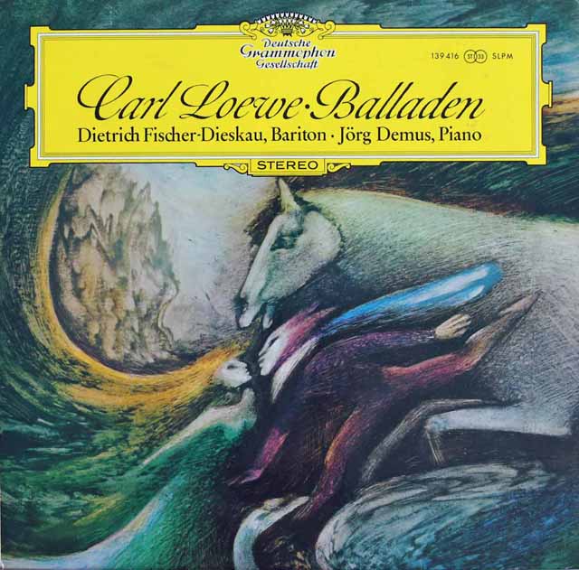 フィッシャー=ディースカウ、デームスのレーヴェ/バラード集　独DGG　3611　LP レコード