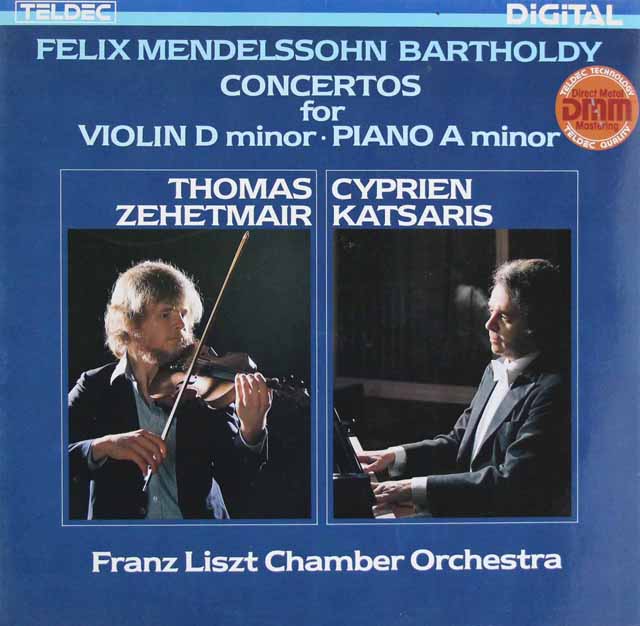 ツェートマイアー、カツァリスのメンデルスゾーン/協奏曲集　独TELDEC　3612　LP レコード