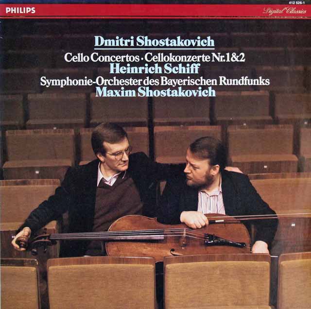 シフ&M.ショスタコーヴィチのショスタコーヴィチ/チェロ協奏曲第1&2番　蘭PHILIPS　2909　LP レコード