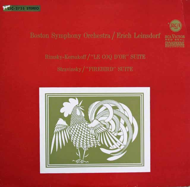 ラインスドルフのストラヴィンスキー/「火の鳥」組曲ほか　独RCA　3619　LP レコード