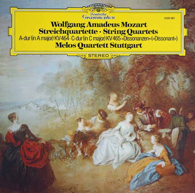 メロス四重奏団のモーツァルト/弦楽四重奏曲第18&19番「不協和音」　独DGG　3284　LP レコード