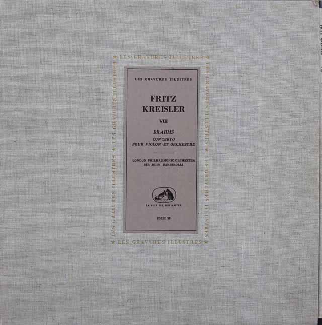 クライスラー&バルビローリのブラームス/ヴァイオリン協奏曲　仏EMI(VSM)　2919　LP レコード