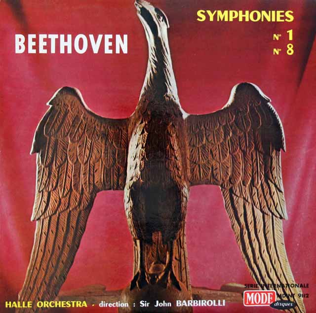 バルビローリのベートーヴェン/交響曲第1、8番　仏MODE　3622　LP レコード