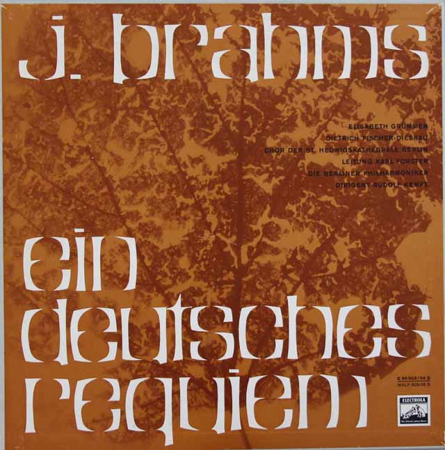 ケンペのブラームス/ドイツ・レクイエム　独EMI　2919　LP レコード