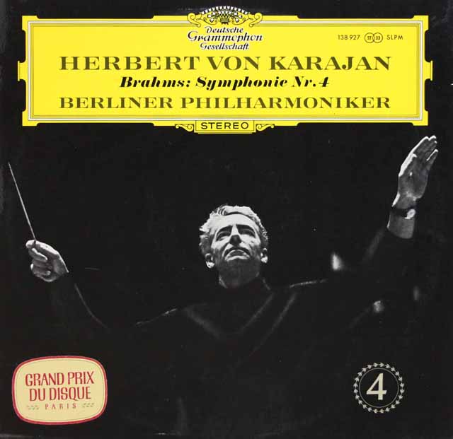 カラヤンのブラームス/交響曲第4番　独DGG　3629　LP レコード