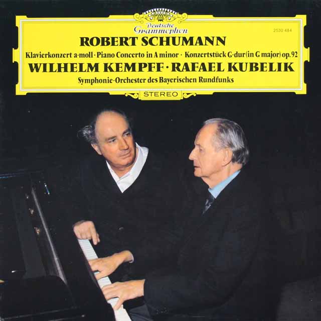 ケンプ、クーベリックのシューマン/ピアノ協奏曲ほか　独DGG　3629　LP レコード