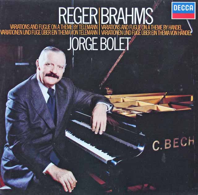 ボレットのレーガー、ブラームス/ピアノ作品集　独DECCA　3629　LP レコード