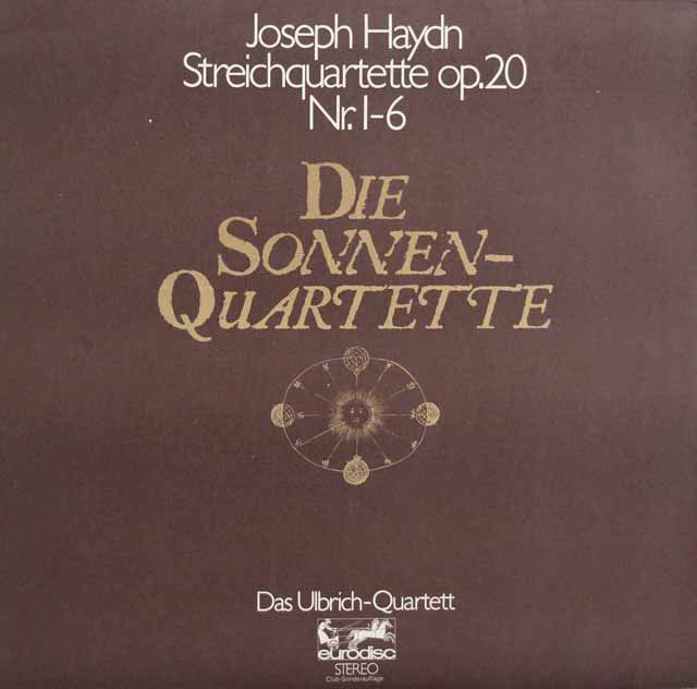 ウルブリヒ四重奏団のハイドン/「太陽四重奏曲」　独eurodisc　3630　LP レコード