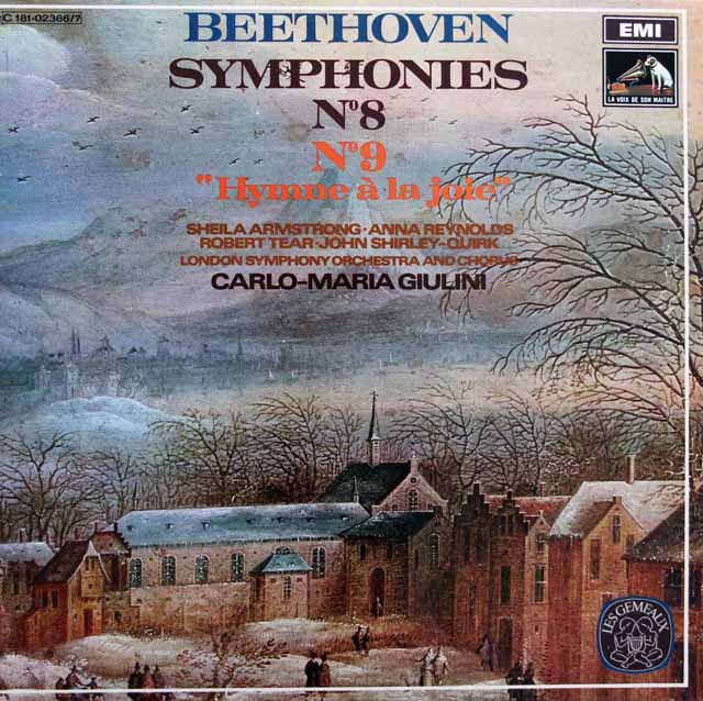 ジュリーニのベートーヴェン/交響曲第8、9番「合唱付き」　仏EMI(VSM)　3630　LP レコード