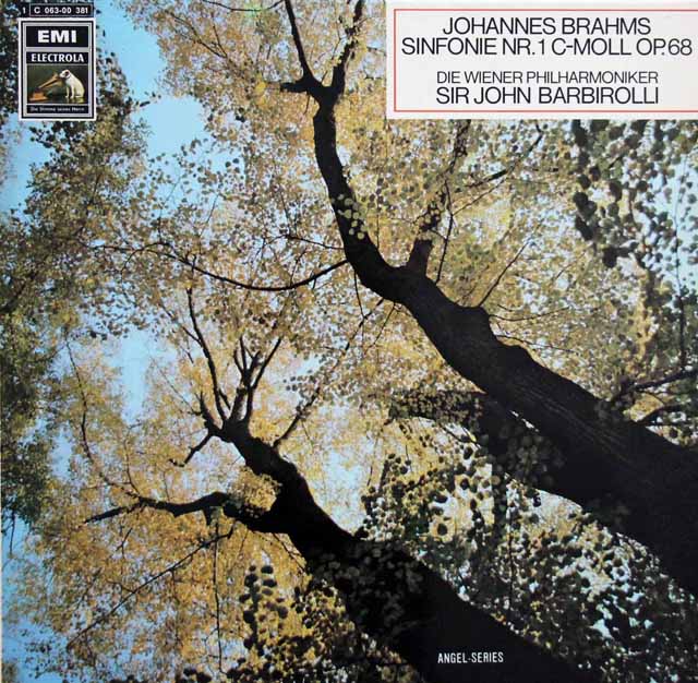 バルビローリのブラームス/交響曲第1番　独EMI　3630　LP レコード