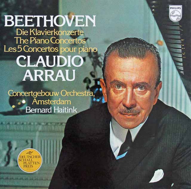 アラウ、ハイティンクのベートーヴェン/ピアノ協奏曲全集　蘭PHILIPS　3630　LP レコード