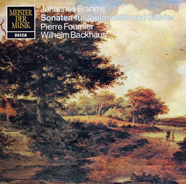 フルニエ&バックハウスのブラームス/チェロソナタ第1&2番　独DECCA　3281　LP レコード