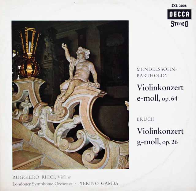 リッチのメンデルスゾーン&ブルッフ/ヴァイオリン協奏曲集　独DECCA　2931　LP レコード