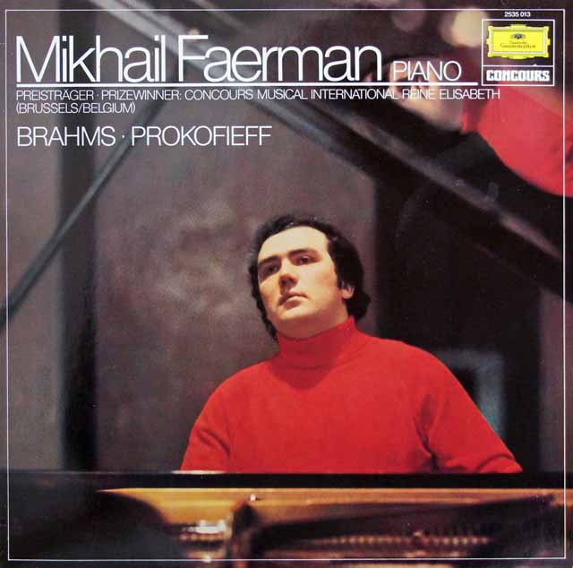 フェールマンのブラームス、プロコフィエフ/ピアノ作品集　独DGG　3634　LP レコード