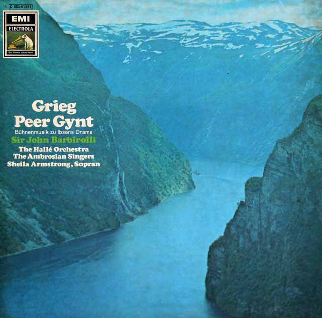 バルビローリのグリーグ/劇音楽「ペール・ギュント」抜粋 　独EMI　3397　LP レコード