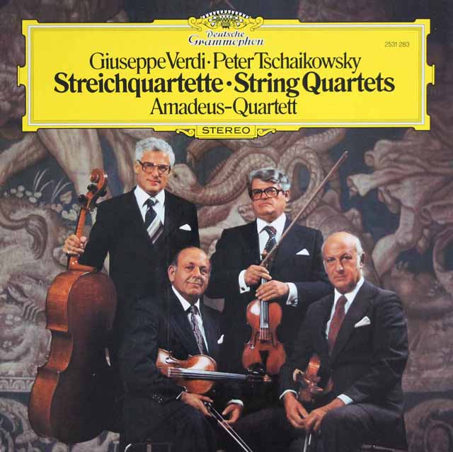 アマデウス四重奏団のヴェルディ&チャイコフスキー/弦楽四重奏曲　独DGG　2937　LP レコード