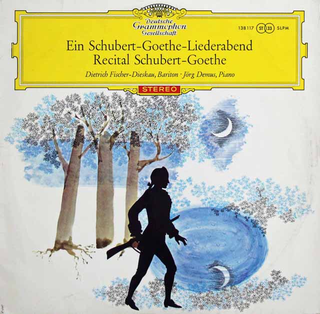 【赤ステレオ/独最初期盤】　フィッシャー=ディースカウのシューベルト/ゲーテの詩による歌曲集 　独DGG　3397　LP レコード