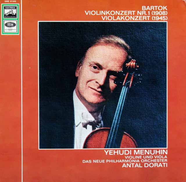 メニューイン、ドラティのバルトーク/ヴァイオリン協奏曲第1番ほか　独EMI　3636　LP レコード