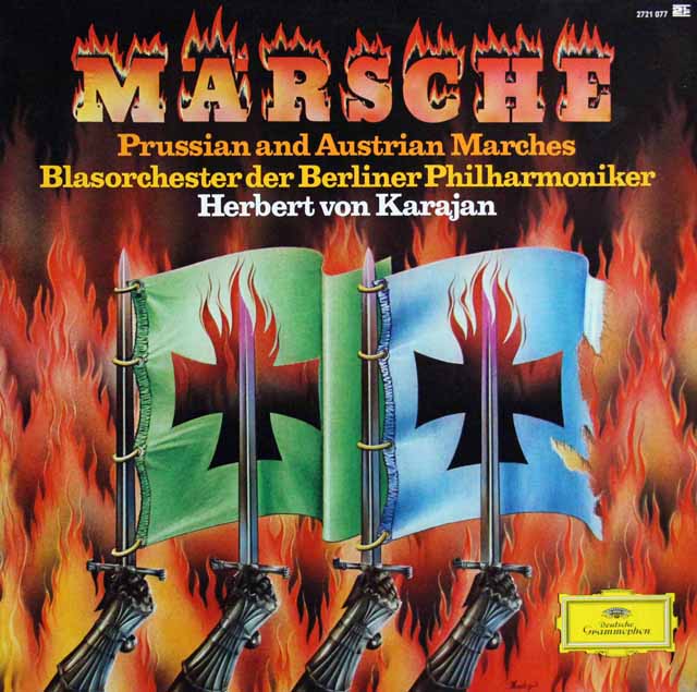 カラヤンのドイツ行進曲集　独DGG　3636　LP レコード