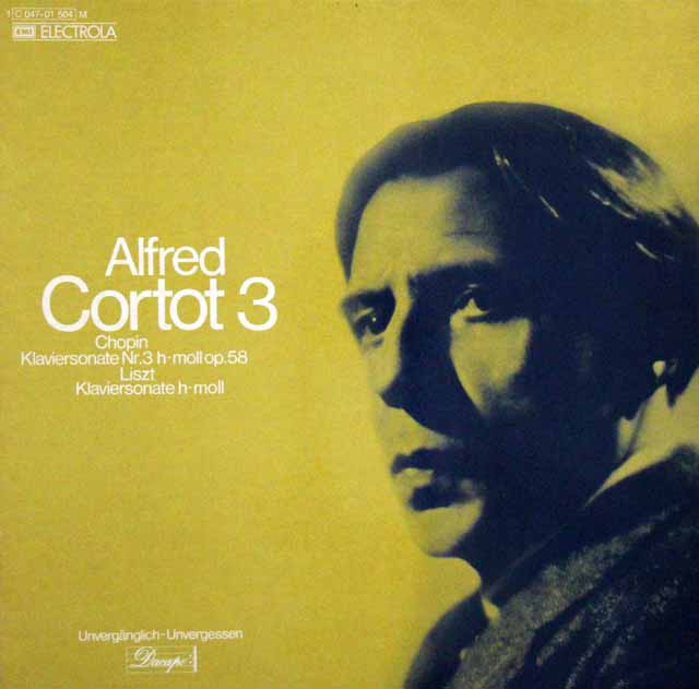コルトーのショパン、リスト/ピアノソナタ集　独EMI　3636　LP レコード