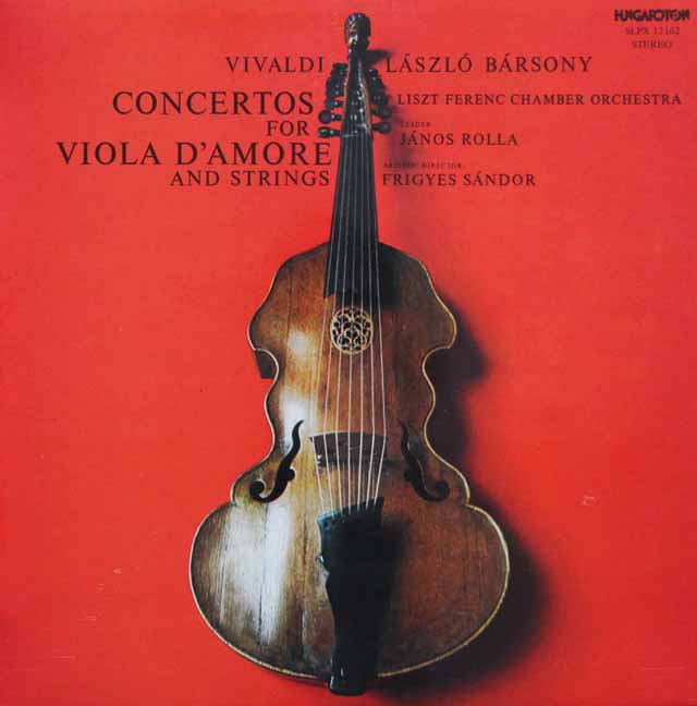 バールショニらのヴィヴァルディ/ヴィオラ・ダモーレ協奏曲集 　ハンガリーHUNGAROTON　2938　LP レコード