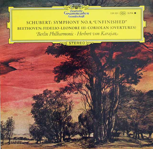 カラヤンのシューベルト/交響曲第8番「未完成」ほか　 独DGG　2943　LP レコード