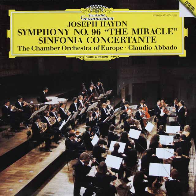 アバドのハイドン/交響曲第96番「奇跡」&協奏交響曲　独DGG　3396　LP レコード