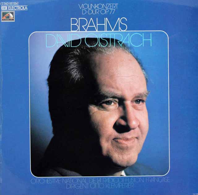 オイストラフ&クレンペラーのブラームス/ヴァイオリン協奏曲　 独EMI　2943　LP レコード