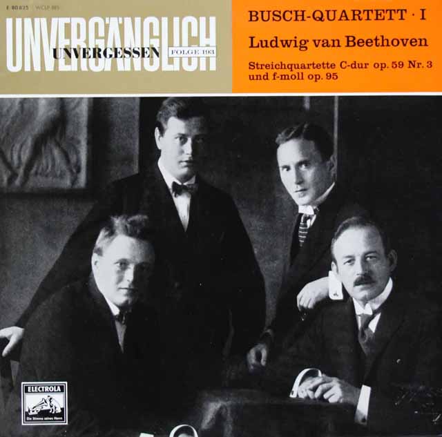 ブッシュ四重奏団のベートーヴェン/弦楽四重奏曲第9番「ラズモフスキー第3番」ほか　 独ELECTROLA　2943　LP レコード