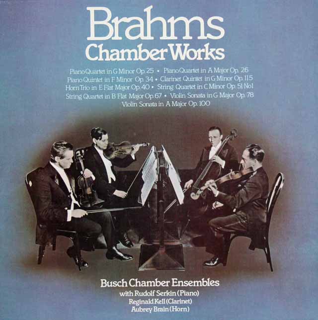 ブッシュ四重奏団のブラームス/室内楽曲集　 英EMI　2943　LP レコード