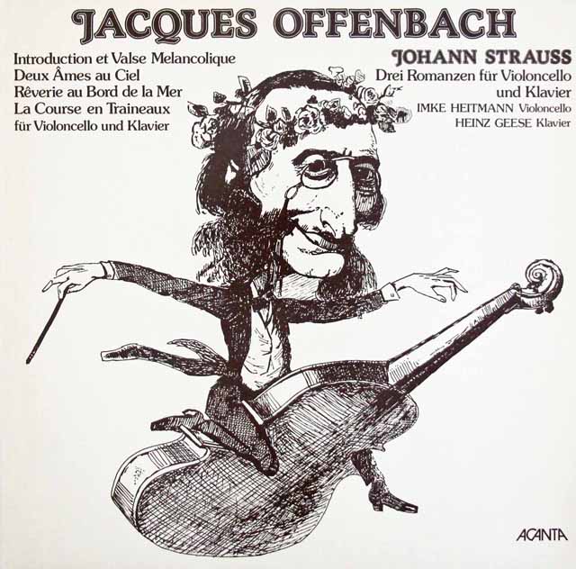 ハイトマン、ゲーゼのオッフェンバック&J.シュトラウス2世/チェロ作品集　独ACANTA　3637　LP レコード