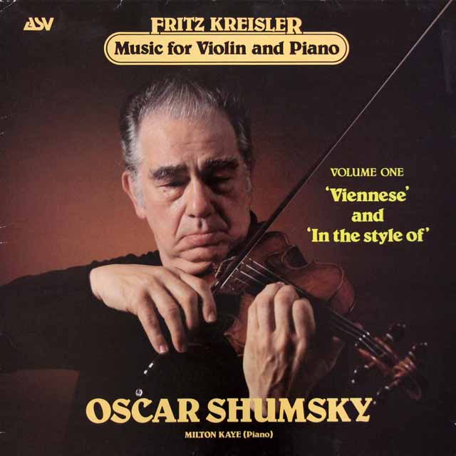 シュムスキーのクライスラー/ヴァイオリン小品集 第1巻  　 英ASV　2947　LP レコード