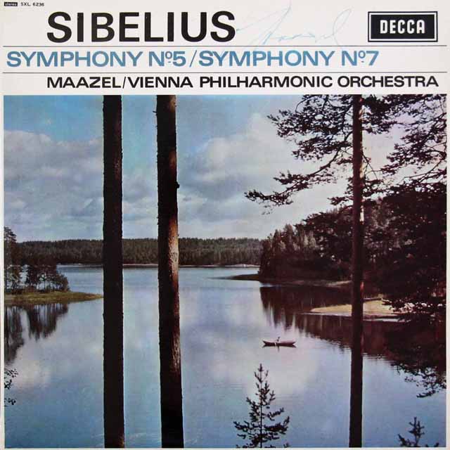 【直筆サイン入り】　マゼールのシベリウス/交響曲第5、7番　英DECCA　3395　LP レコード
