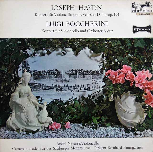 ナヴァラ、パウムガルトナーのハイドン、ボッケリーニ/チェロ協奏曲集　独eurodisc　3395　LP レコード