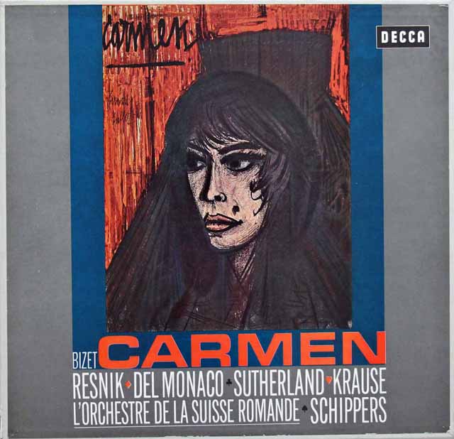 シッパースのビゼー/「カルメン」全曲 　 独DECCA　2949　LP レコード