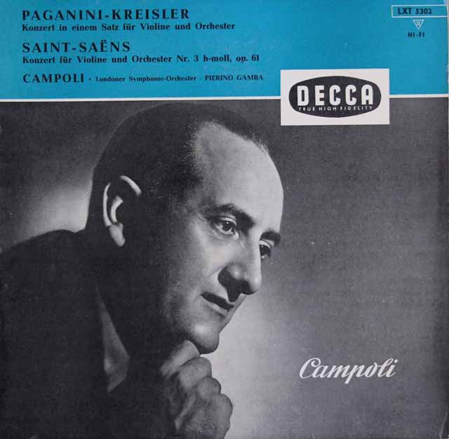 カンポリのパガニーニ、サン＝サーンス/ヴァイオリン協奏曲集　独DECCA　3639　LP レコード