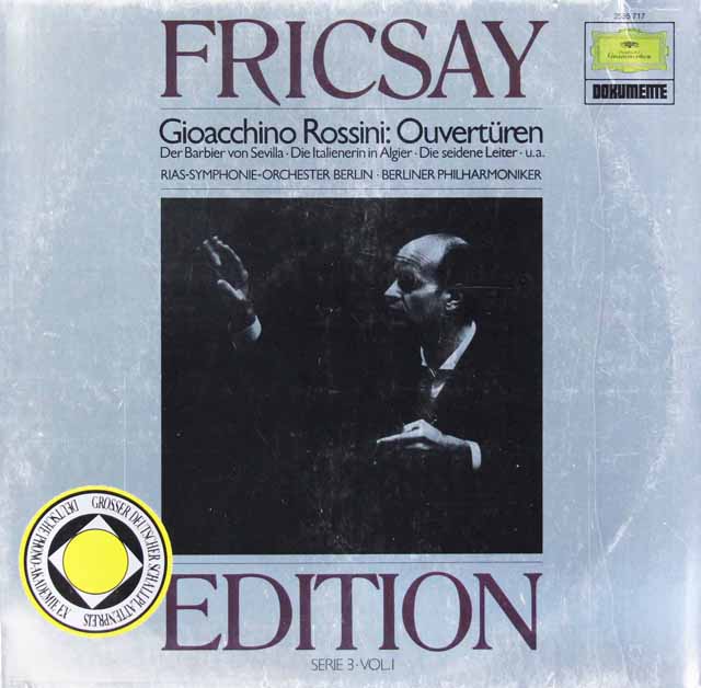 【フリッチャイ・エディション】　フリッチャイのロッシーニ/序曲集 　独DGG　2997　LP レコード