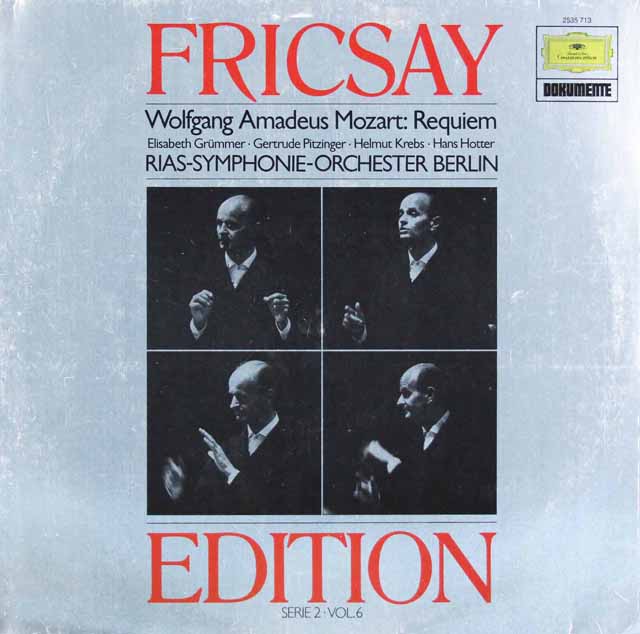 フリッチャイのモーツァルト/「レクイエム」 　独DGG　2997　LP レコード