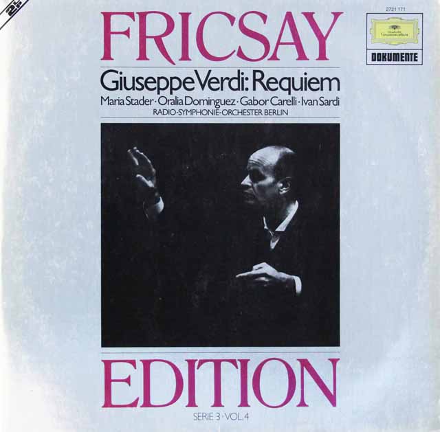フリッチャイのヴェルディ/「レクイエム」 　独DGG　2997　LP レコード