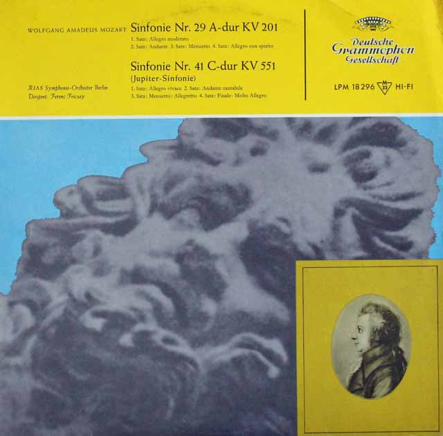 フリッチャイのモーツァルト/交響曲第29&41番「ジュピター」　独DGG　3394　LP レコード