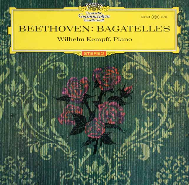 【赤ステレオ】ケンプのベートーヴェン/バガテル集 （作品126）＆「エリーゼのために」ほか　 独DGG　3003　LP レコード