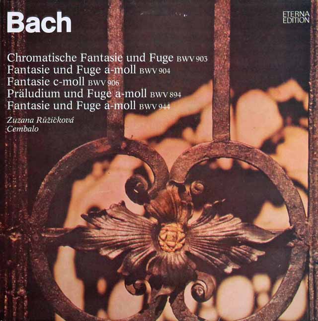 ルージチコヴァーのバッハ/「半音階的幻想曲とフーガ」ほか　 独ETERNA　3640　LP レコード