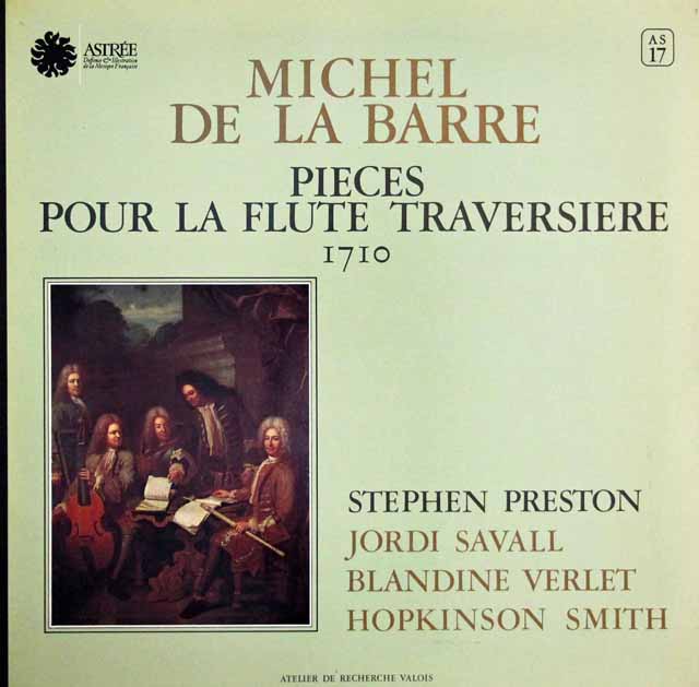 プレストンのバレ/フルート・トラヴェルソのための作品集　 仏ASTREE　3640　LP レコード